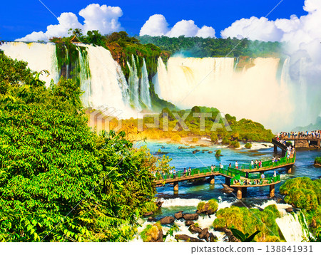 Iguazu Falls, a World Heritage Site, and cumulonimbus clouds (composite view) Iguazu Falls, a World Heritage Site, and cumulonimbus clouds (composite view) 138841931