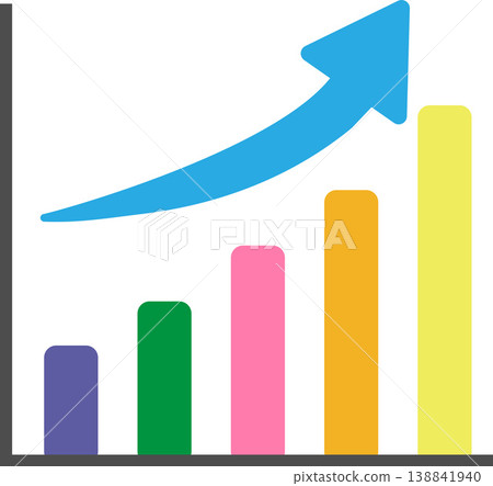 Graph illustrations representing growth, increased sales, and improved performance. 138841940