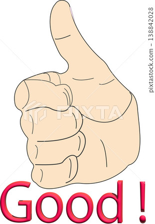 Illustrations of a "good" pose representing positive evaluation or success 138842028