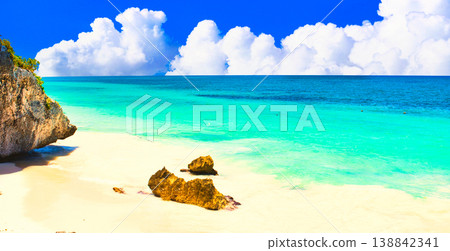 The breathtaking scenery of the Tulum ruins, remnants of a dream. The breathtaking scenery of the Tulum ruins, remnants of a dream. 138842341