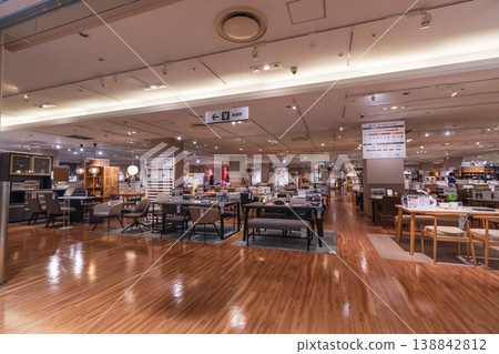 Interior view of a department store: Furniture section Interior view of a department store: Furniture section 138842812