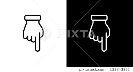Pointing finger (down) icon 138843551