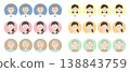 A set of facial expression icons for people related to hospitals. 138843759