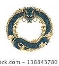 Circular Dragon (Japanese-style Dragon) | Illustration of a Guardian Symbol from Japanese Mythology 138843780