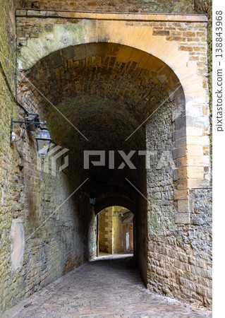 Castle of Sedan, Sedan, Rethel, Ardennes, Grand-Est, France, August, 28th, 2025, Olden cobblestone 138843968