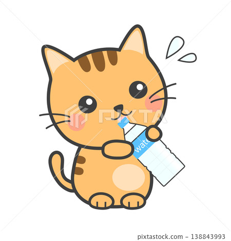 A cute cat drinking water to prevent heatstroke A cute cat drinking water to prevent heatstroke 138843993