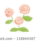 A row of soft pink roses, a pale and lovely flower illustration material 138844387