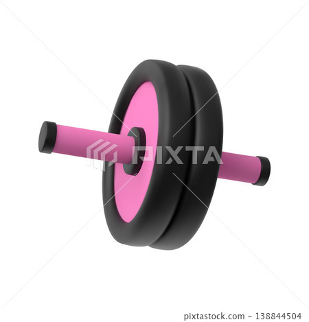 Pink and black ab roller, realistic sports equipment. Pink and black ab roller, realistic sports equipment. 138844504