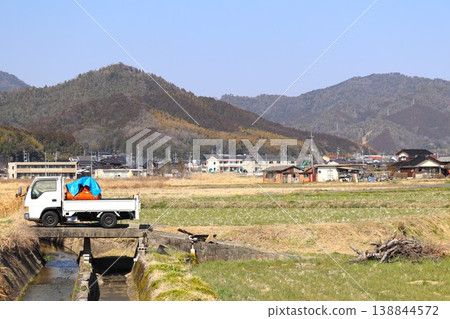 Early spring scenery in the basin as preparations for cultivation begin. Early spring scenery in the basin as preparations for cultivation begin. 138844572