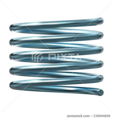 Blue metal coil compression spring, spiral component. Blue metal coil compression spring, spiral component. 138844600