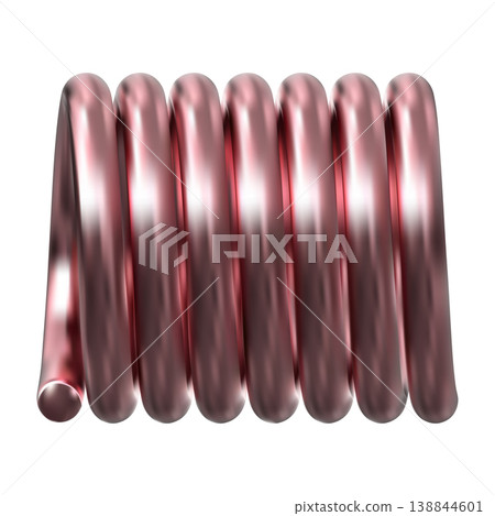 Pink metal spring, compressed copper brass coil, vector 3D realistic flexible spiral metal wire, steel coil for absorber Pink metal spring, compressed copper brass coil, vector 3D realistic flexible spiral metal wire, steel coil for absorber 138844601