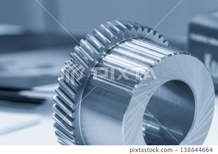 Precision metal bush parts integrated with a bevel gear end for industrial transmission systems. 138844664