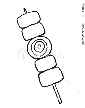 烤串的線條圖 烤串的線條圖 138844867