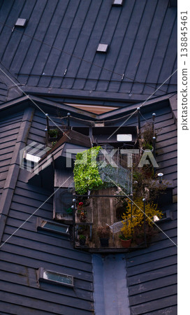 Green plants, garden around buildings, green city concept Green plants, garden around buildings, green city concept 138845461