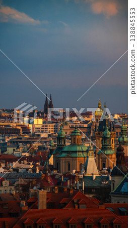 Prague Old Town cityscape. Vertical landscape of historical center of Praha, Czech Republic. Prague Old Town cityscape. Vertical landscape of historical center of Praha, Czech Republic. 138845553