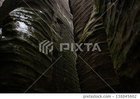 Adrspach Teplice Rocks Sandstone Formations and Forest Trail in Czech Republic Adrspach Teplice Rocks Sandstone Formations and Forest Trail in Czech Republic 138845602