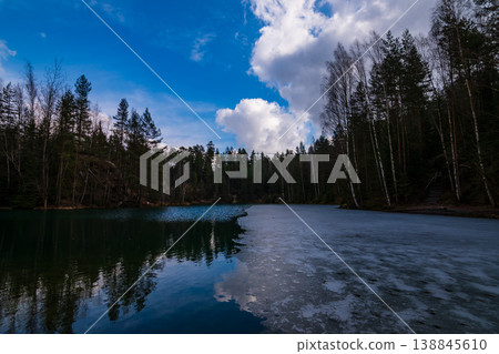 Adrspach Teplice Rocks Sandstone Formations and Forest Trail in Czech Republic 138845610