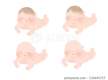 一個嬰兒躺著面朝下 一個嬰兒躺著面朝下 138845757