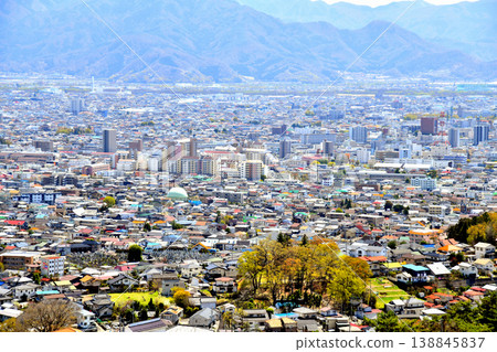 View of the area around Miwa and Takada in Nagano City from the northwest (Nagano City, Nagano Prefecture) [April 2026] 138845837