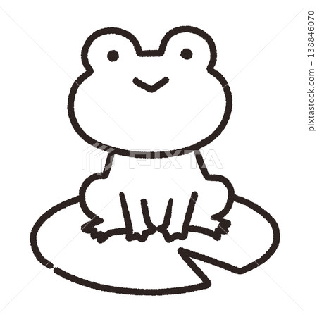 Simple and cute line art illustration of a frog Simple and cute line art illustration of a frog 138846070