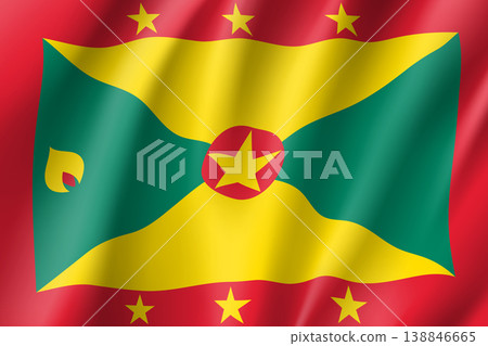 Flag Grenada realistic icon Flag Grenada realistic icon 138846665