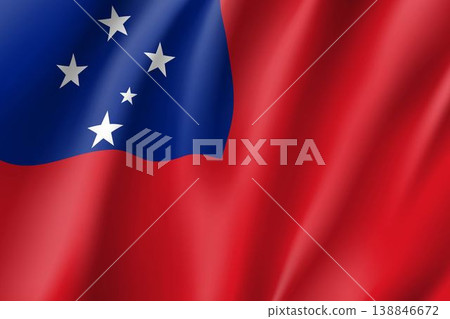 Waving flag of Samoa 138846672