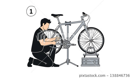 Black Solid Cartridge Bottom Bracket Replacement Silhouettes Black Solid Cartridge Bottom Bracket Replacement Silhouettes 138846736