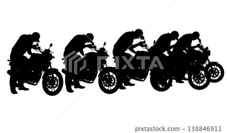 Black Solid Brake Fluid Level Check Silhouettes 138846911