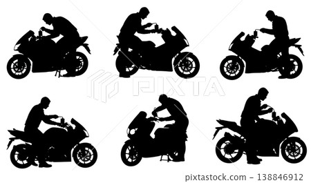 Black Solid Brake Fluid Level Check Silhouettes 138846912