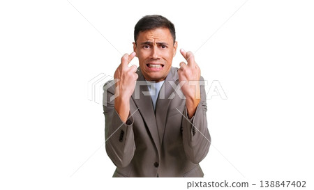 Man crossing fingers hoping for good luck transparent background Man crossing fingers hoping for good luck transparent background 138847402