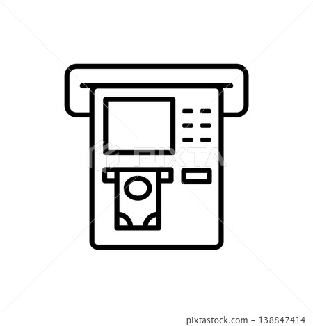 ATM Cash Withdrawal Icon ATM Cash Withdrawal Icon 138847414