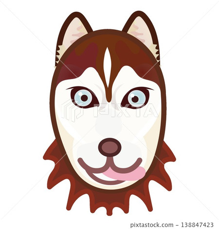 Siberian Husky face illustration Siberian Husky face illustration 138847423