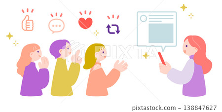 People who look forward to posts from their favorite influencers People who look forward to posts from their favorite influencers 138847627