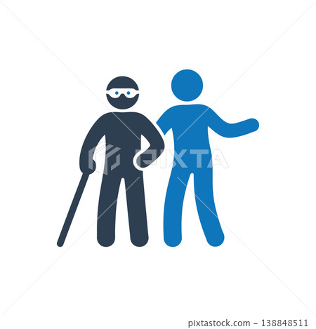 Guiding Path for the Visually Impaired Assistance icon 138848511