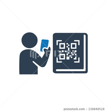 Digital Book QR Scanning Icon Digital Book QR Scanning Icon 138848528