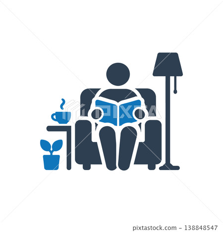 Relaxed Home Reading Icon 138848547