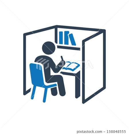 Private Study Carrel Icon Private Study Carrel Icon 138848555