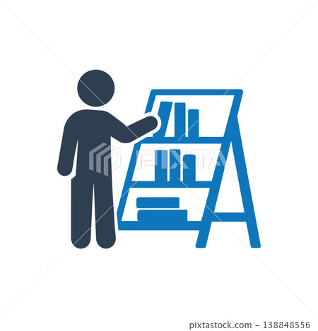 Browsing the Book Collection Icon 138848556