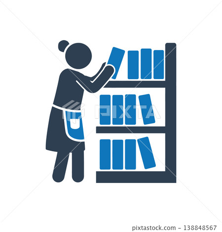 Shelving and Stacking Books Icon Shelving and Stacking Books Icon 138848567