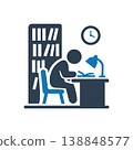 Late Night Academic Study Icon 138848577