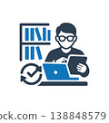 Modern Digital Research Work Icon 138848579