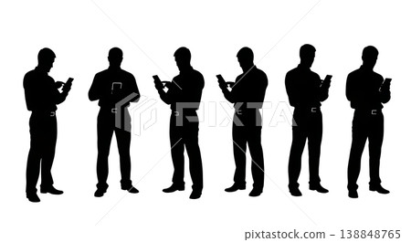 Black Solid Check Engine Light Reading Silhouettes Set of Six on White Background Black Solid Check Engine Light Reading Silhouettes Set of Six on White Background 138848765