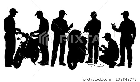 Black Solid Charging System Testing Silhouettes 138848775