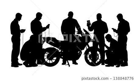 Black Solid Charging System Testing Silhouettes 138848776