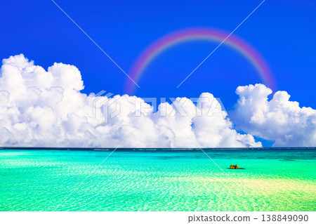 A composite image of Okinawa's beautiful coral reefs and clouds. A composite image of Okinawa's beautiful coral reefs and clouds. 138849090