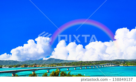 A composite image of Okinawa's beautiful coral reefs and clouds. A composite image of Okinawa's beautiful coral reefs and clouds. 138849137