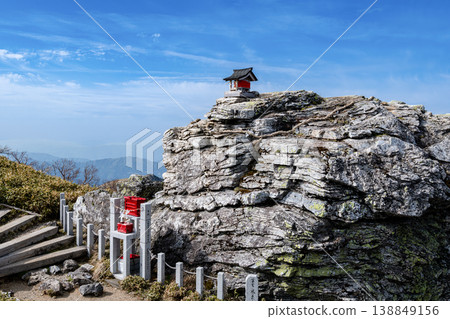 Shikoku, the large sacred rock behind the Tsurugiyama Hongu Hozoseki Shrine 138849156