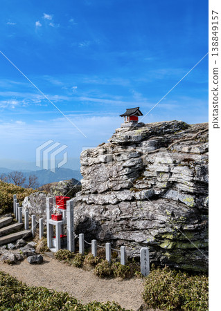 Shikoku, the large sacred rock behind the Tsurugiyama Hongu Hozoseki Shrine 138849157