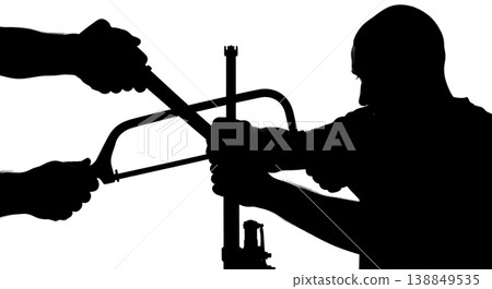 Black Solid Fork Steerer Tube Cutting Silhouettes Black Solid Fork Steerer Tube Cutting Silhouettes 138849535