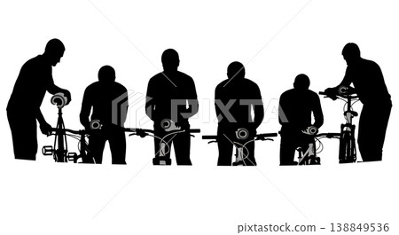 Black Solid Foam Grip Installation Mechanic Silhouettes Black Solid Foam Grip Installation Mechanic Silhouettes 138849536